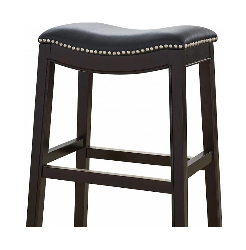 HomeRoots 26" Solid Wood Backless Counter Height Bar Chair