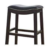 HomeRoots 26" Solid Wood Backless Counter Height Bar Chair
