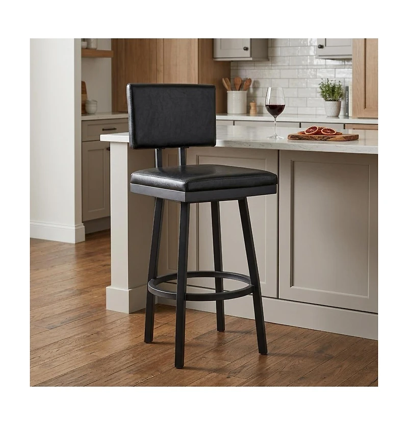 HomeRoots 26" Iron Swivel Counter Height Bar Chair
