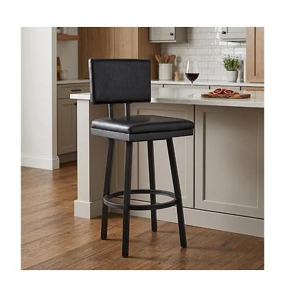 HomeRoots 26" Iron Swivel Counter Height Bar Chair