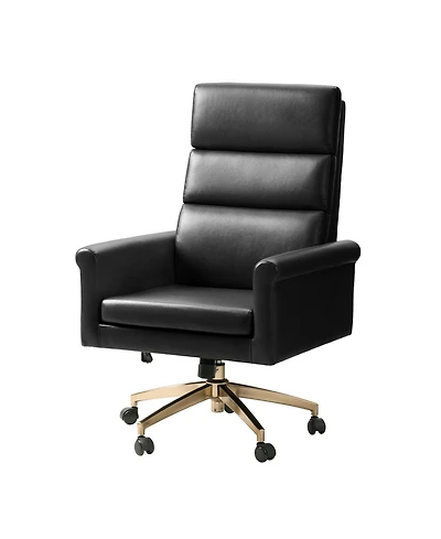 Hulala Home Morpheus 46.5"H Transitional Leather Tilting Adjustable Height Executive Chair with Ergonomic Segmented Back