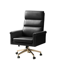Hulala Home Morpheus 46.5"H Transitional Leather Tilting Adjustable Height Executive Chair with Ergonomic Segmented Back