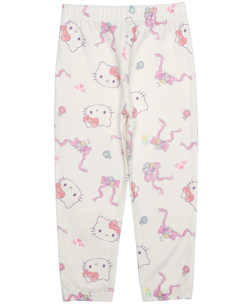 Epic Threads Toddler Girls' 12M-5T Hello Kitty Print Fleece Sweatshirt and Joggers, 2-Piece Set