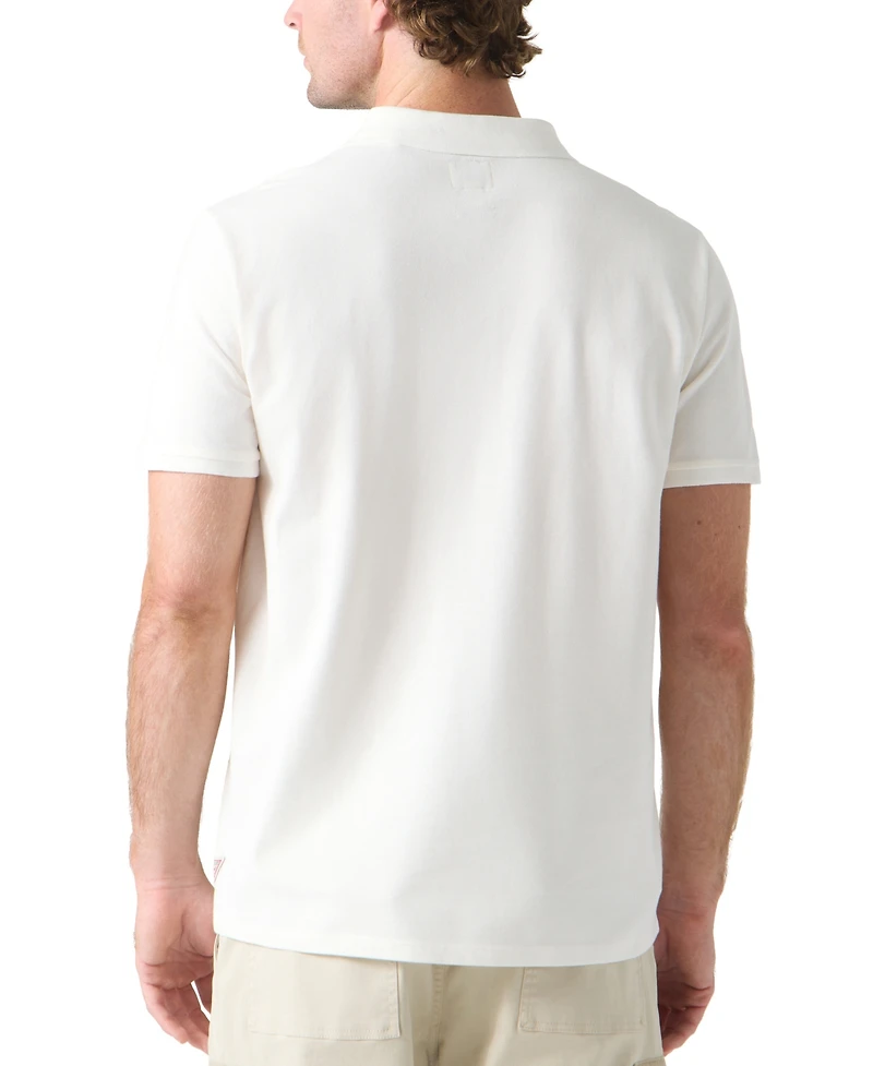 Guess Men's Riley Tiger Embroidered Polo Shirt