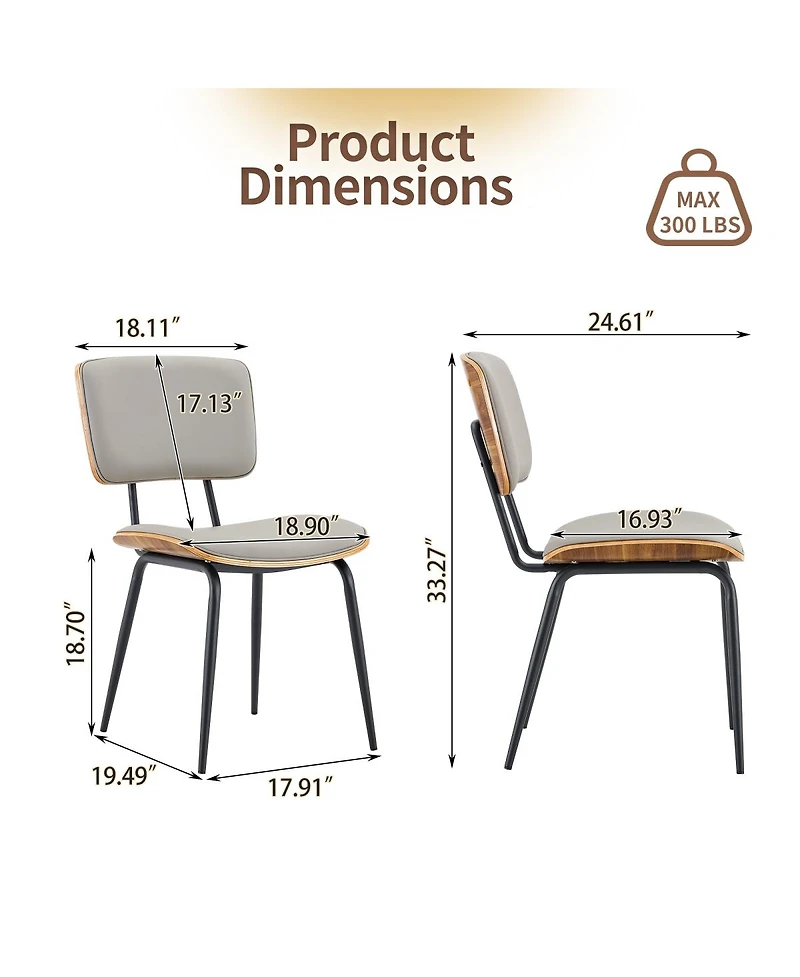 Streamdale Furniture Premium Faux Leather Dining Chairs