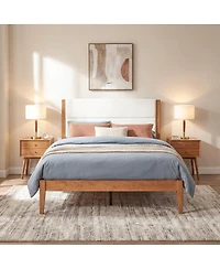 Streamdale Furniture Mid-Century Modern Upholstered Platform Bed Frame, Full