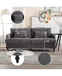 Streamdale Furniture Mid-Century Modern Chenille 2-Seat Loveseat Sofa