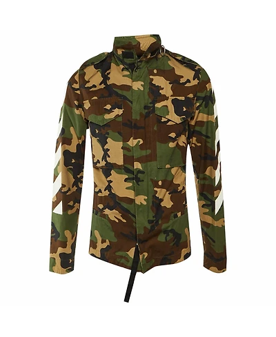 Pre-Owned Off-White Men's Camo Print Cotton Hooded Field Jacket