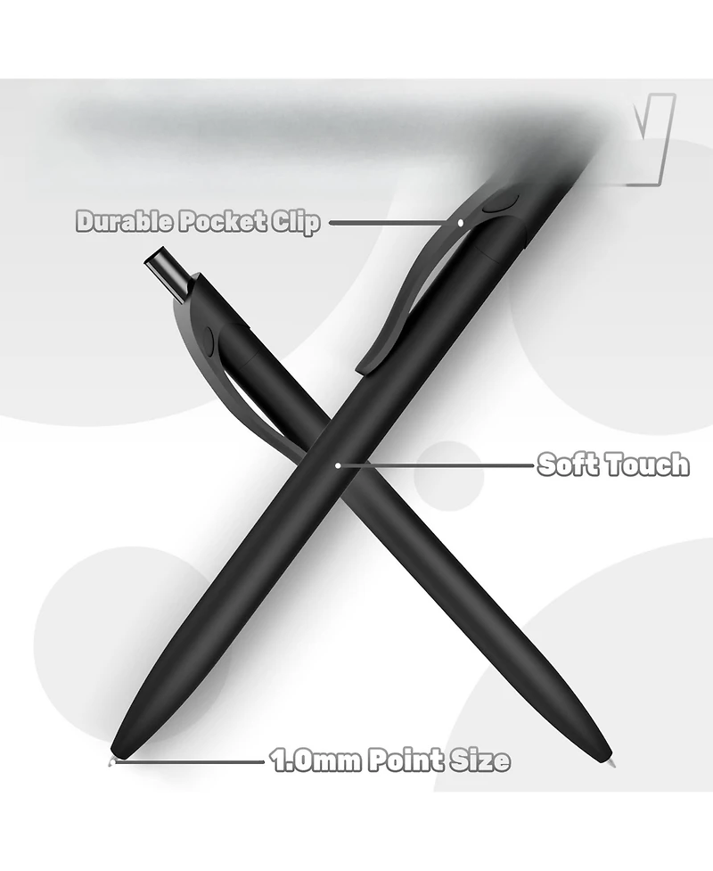 Danrong 50 Pack Bulk Retractable Ballpoint Pens Soft Touch Smooth Writing Medium Point Cost Effective Wholesale