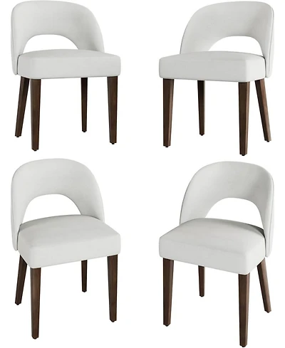 gaomon Modern Dining Chairs Set of 4, Plush Chenille Upholstered Dining Chair Kitchen Chairs, Farmhouse Dinner Chair for Kitchen Dining Room