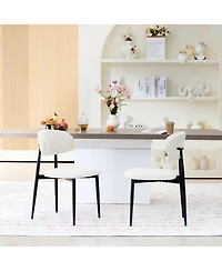 Streamdale Furniture Upholstered Fabric Dining Chairs with Metal Legs, Set of 2