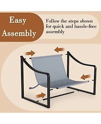 homfan Mid-Century Modern Upholstered Accent Chair, Sturdy Metal Frame Armchair with Plush Seating, Cozy Reading Chair for Living Room, Study, Sunroom