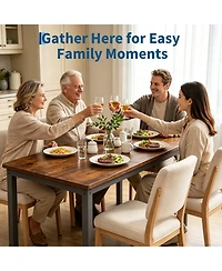 gaomon 71" Industrial Rectangular Dining Table Seats 6-8 People, 25mm Extra Thick Tabletop with Sturdy Metal Frame, Large Kitchen