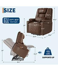 gaomon Lift Recliner Chair with Remote, Electric Lift Chair for Elderly, 3-Position Pu Leather Recliner with Usb Ports, Cup Holders and Side Pockets
