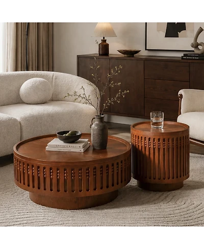 Streamdale Furniture 2-Piece Lattice Design Coffee Table Set
