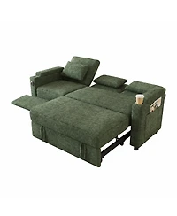 Streamdale Furniture 81" 3-in-1 Foldable Sofa Bed with Usb Ports, Storage Armrests and Table Board