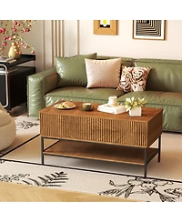 Streamdale Furniture Lift Top Coffee Table with Hidden Storage and Lower Shelf
