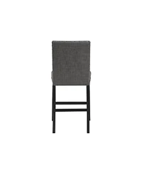 HomeRoots Set of 2 26" Wood and Fabric Counter Height Bar Chairs