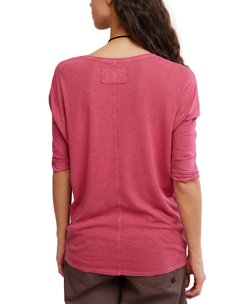 Free People Women's Longline V-Neck T-Shirt