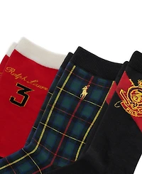 Polo Ralph Lauren Boys' 4-11 Polo Crest Crew Socks, 3-Pack