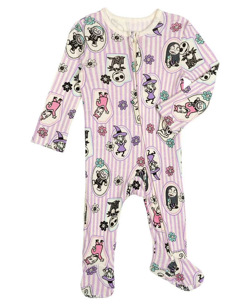 Nightmare Before Christmas Minnie MouseBaby Girls' (new born to 24 M ) 2-Pack Footed Sleep N' Play Coveralls