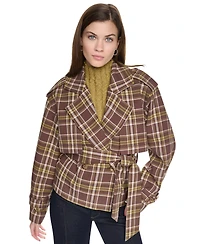Dkny Jeans Women's Double Breasted Short Trench Jacket