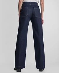 Dkny Jeans Women's High-Rise Pin Tuck Wide Leg