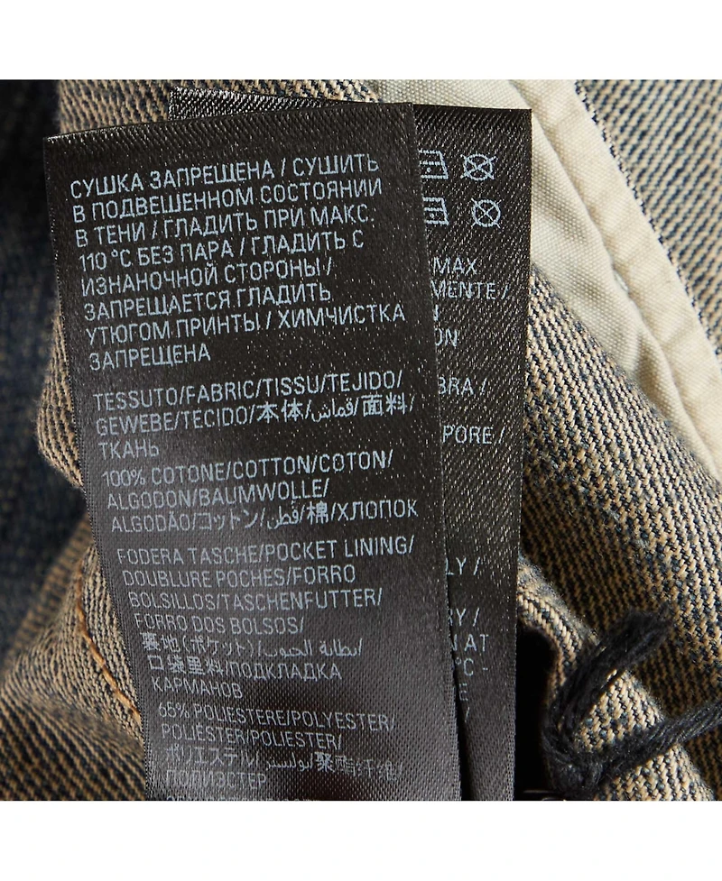 Pre-Owned Balenciaga Men's Unisex Crypto Print Denim Faded Oversized Jacket