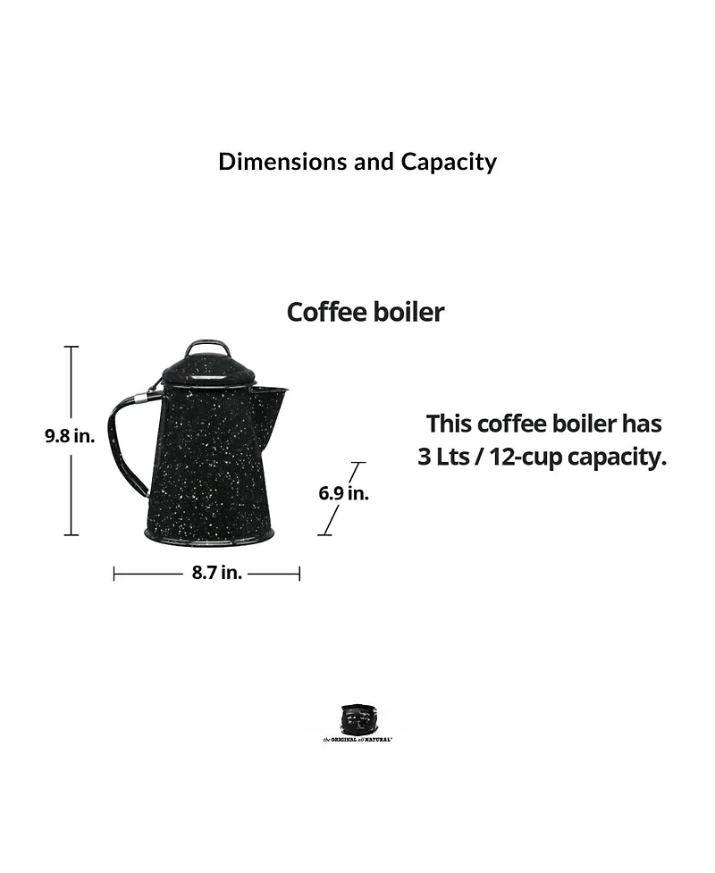 Piscifun 3 Quart Coffee Boiler Stovetop Campfire Pot Durable Enameled Steel Rapid Heat Absorption Energy Efficient For Outdoor Adventures