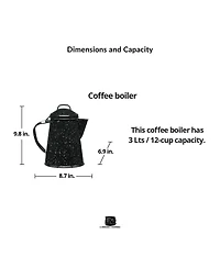 Piscifun 3 Quart Coffee Boiler Stovetop Campfire Pot Durable Enameled Steel Rapid Heat Absorption Energy Efficient For Outdoor Adventures