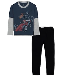 Kids Headquarters Toddler Boys' 2T-5T Long-Sleeve Top and Pants, 2-Piece Set