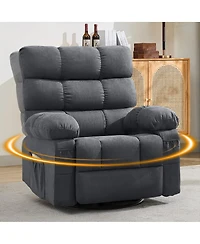 Streamdale Furniture 360 Swivel Rocker Recliner Chair with Side Pockets for Living Room