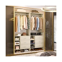 Aheaplus 30 Set of 2 Closet Organizer with Wooden Drawers