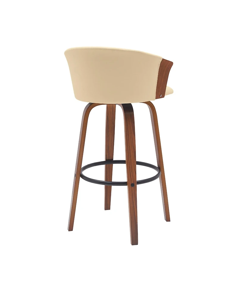 HomeRoots 30" Faux Leather Swivel Bar Height Bar Chair