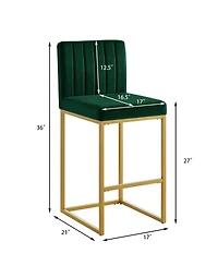 Streamdale Furniture Set of 2 Modern Fashion Counter Height Stools with Backrest