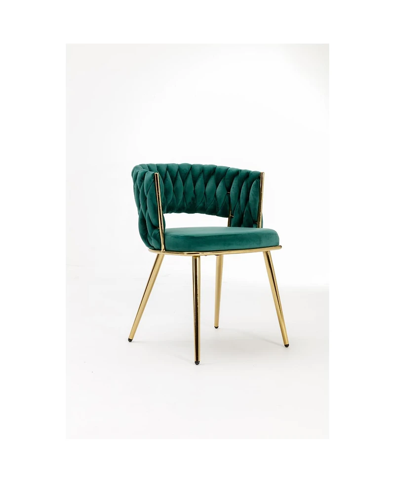 Streamdale Furniture HengMing Velvet Woven Modern Dining Chairs, Set of 2
