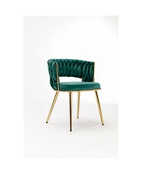 Streamdale Furniture HengMing Velvet Woven Modern Dining Chairs, Set of 2