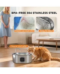 Ruie 246 oz Stainless Steel Pet Water Fountain with Ultra-Quiet Pump and Filters