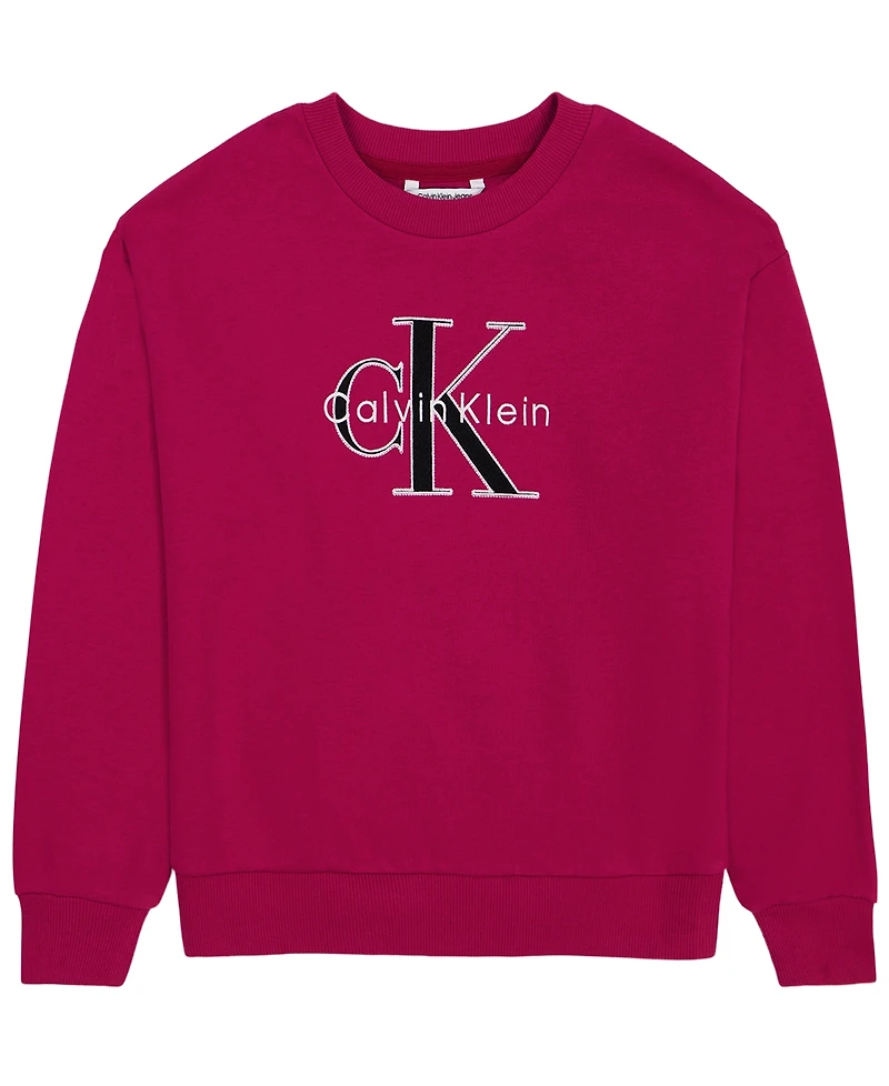 Calvin Klein Girls' 7-16 Crewneck Sweatshirt
