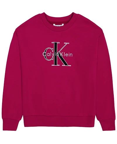 Calvin Klein Girls' 7-16 Crewneck Sweatshirt