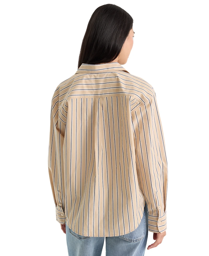 Good American Women's Long-Sleeve Collared Shirt