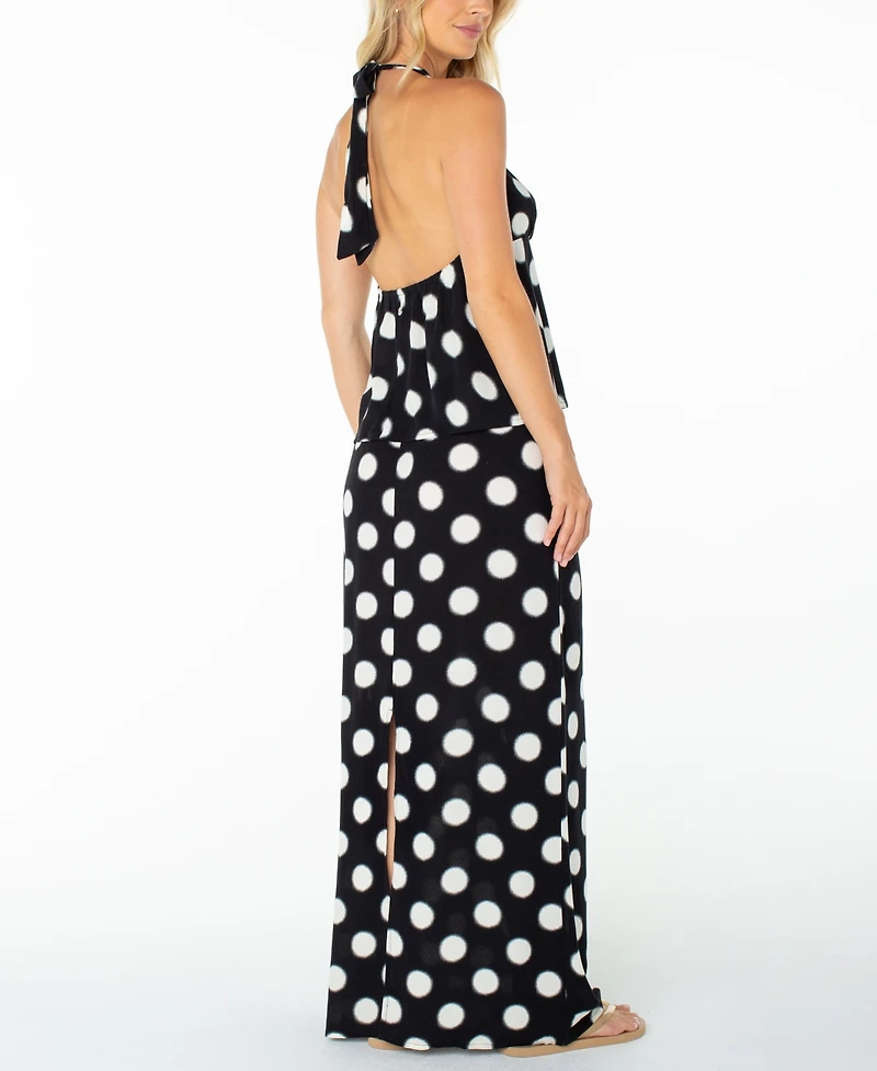 Roxy Women's Iyla Polka Dot Tie-Waist Skirt