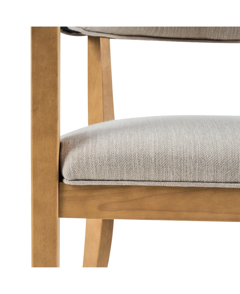 Boyel Living 2-Piece Upholstered Dining Chairs with Arms, Fabric and Rubberwood Frame, Modern Ergonomic