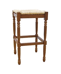 HomeRoots 29" Solid Wood Backless Bar Height Bar Chair