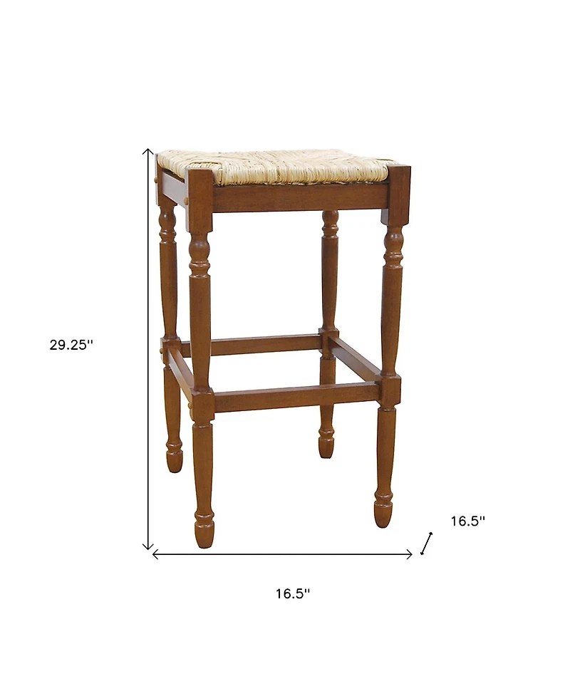 HomeRoots 29" Solid Wood Backless Bar Height Bar Chair