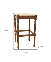HomeRoots 29" Solid Wood Backless Bar Height Bar Chair