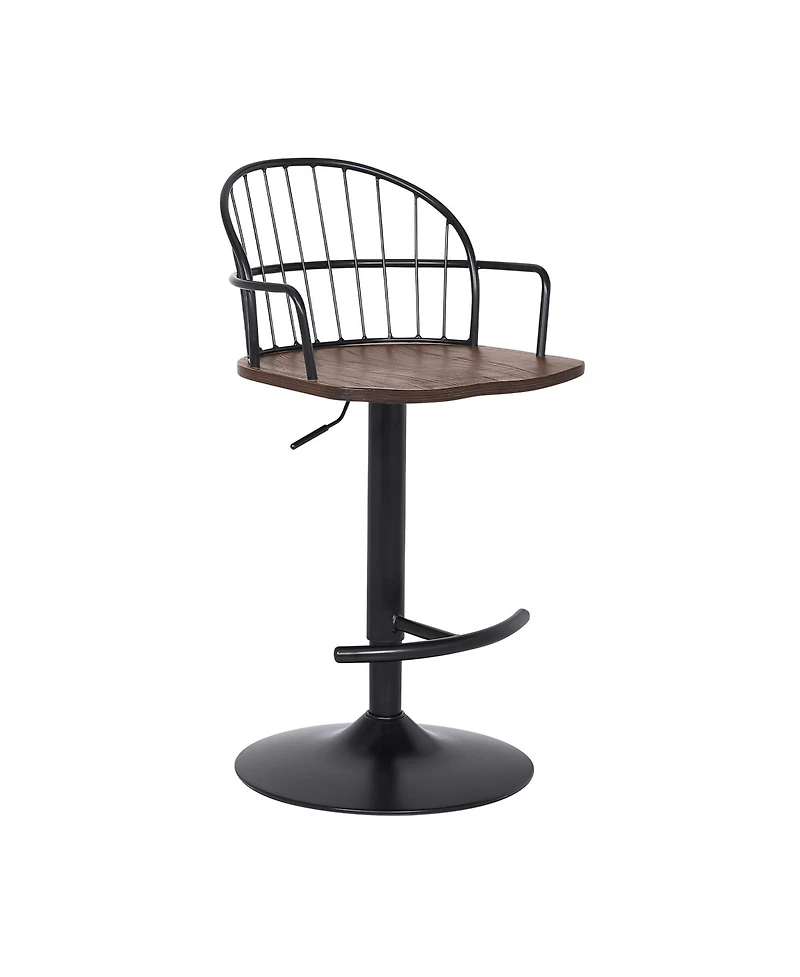 HomeRoots 23" Iron Low Back Adjustable Height Bar Chair