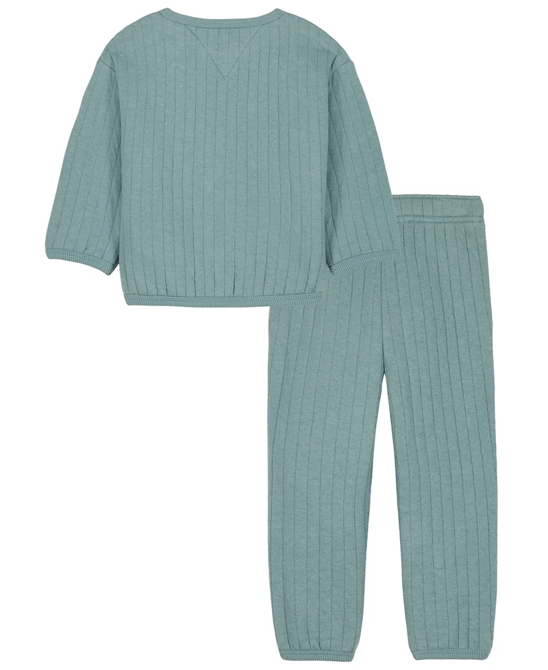 Calvin Klein Baby Boys' Long-Sleeve Top and Pants, 2-Piece Set