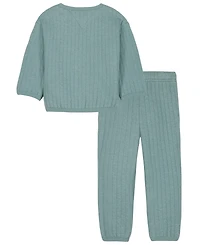 Calvin Klein Baby Boys' Long-Sleeve Top and Pants, 2-Piece Set