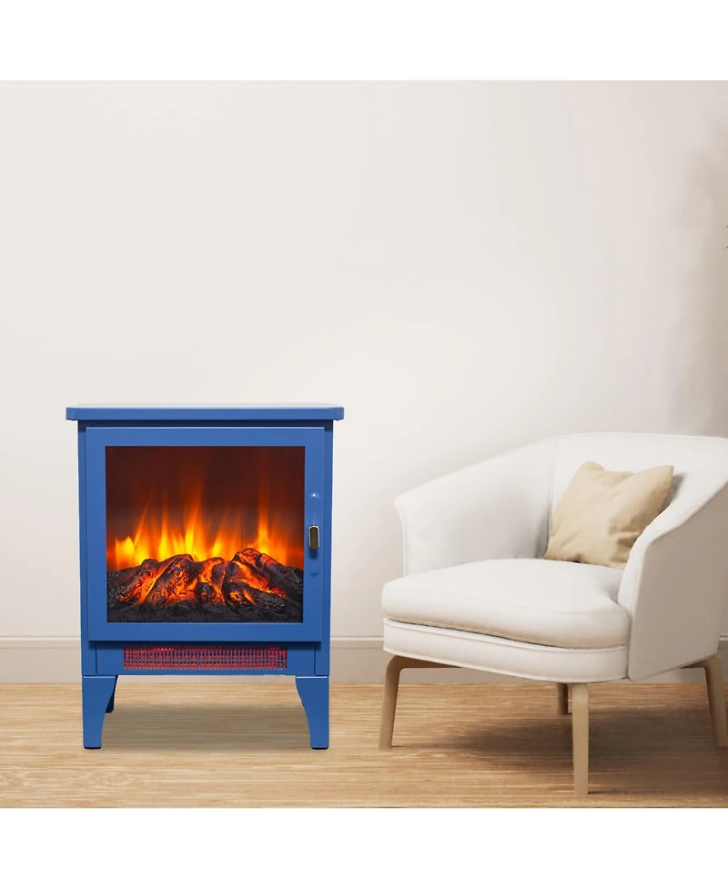 Mondawe 17 inch Freestanding Electric Fireplace Stove heater with 3D Flame Effect